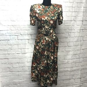 Vintage Floral Dress with Matching Belt